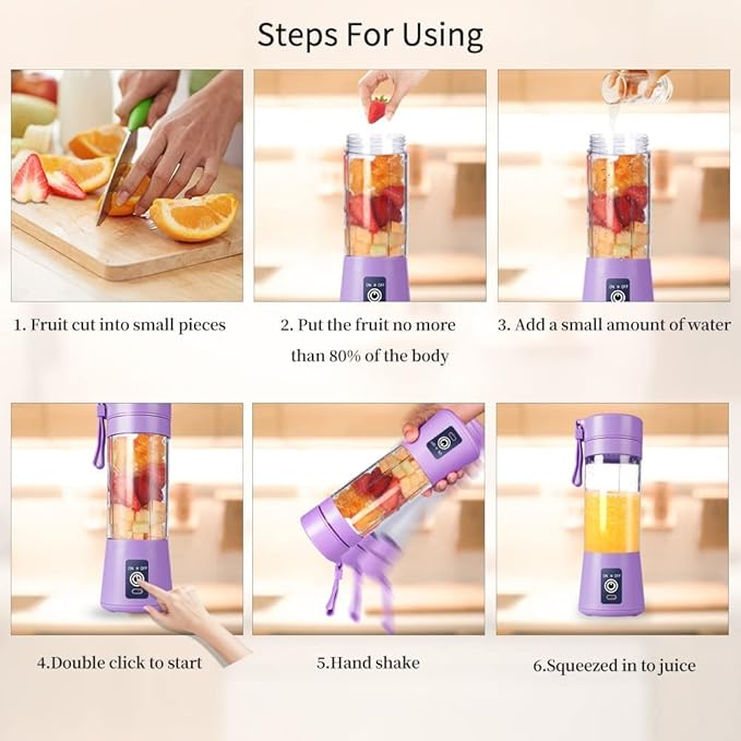 Electric Juicer – USB Rechargeable Portable Blender for Fruits & Vegetables