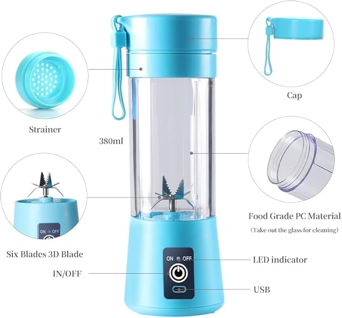 Electric Juicer – USB Rechargeable Portable Blender for Fruits & Vegetables