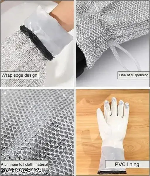 Wire Dishwashing Gloves | Heat-Resistant Kitchen Cleaning Gloves