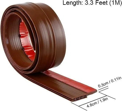 Self-Adhesive Floor Transition Strip | 1m Wood-Finish Silicone Tape