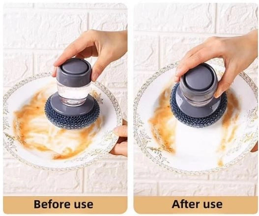 2-in-1 Liquid Soap Dispensing Dish Brush | Smart Soap Dispenser Brush (Pack of 2)