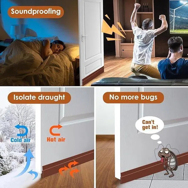 Self-Adhesive Floor Transition Strip | 1m Wood-Finish Silicone Tape