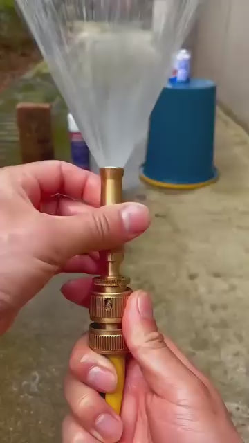 High-Pressure Brass Garden Hose Nozzle | Heavy Duty Water Spray Nozzle