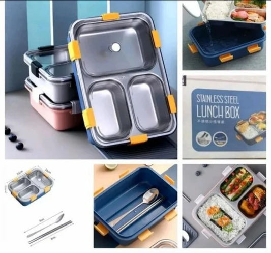 Stainless Steel Insulated Lunch Box – 3 Compartment
