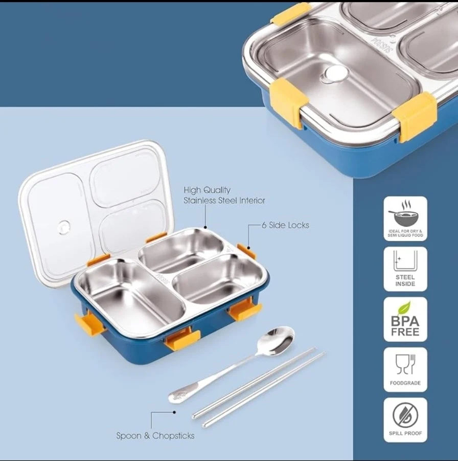 Stainless Steel Insulated Lunch Box – 3 Compartment