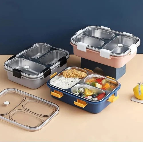 Stainless Steel Insulated Lunch Box – 3 Compartment